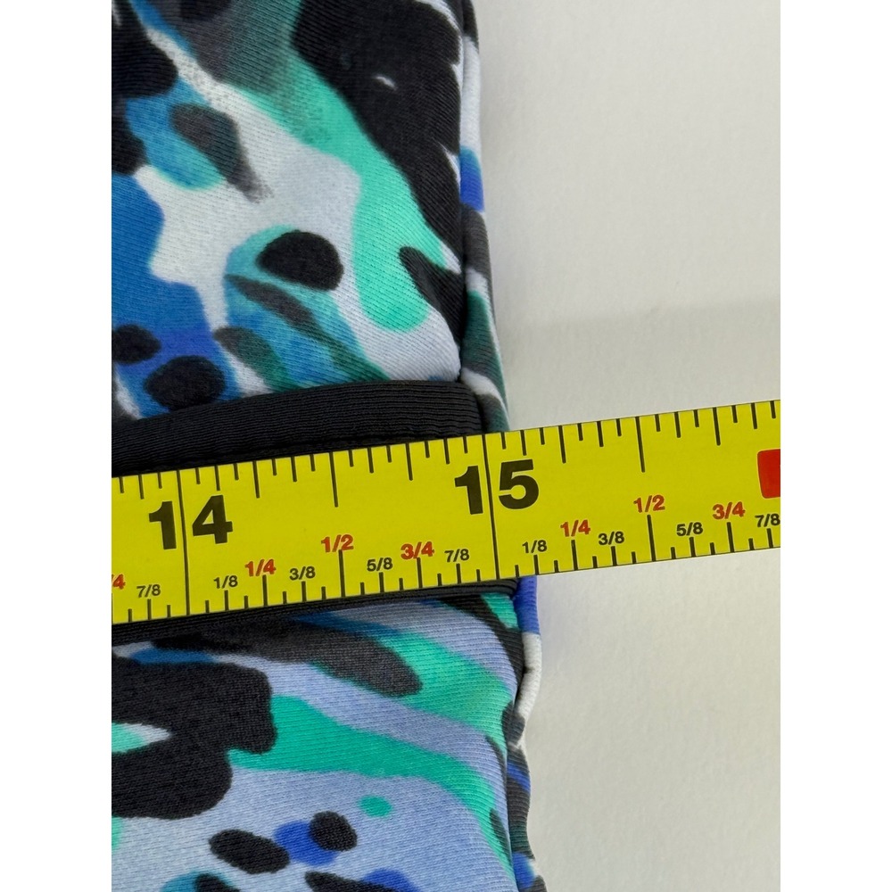 Free Country Womens Tankini Swim Top Blue Green Animal Print V-Neck Sz L 12/14 - Picture 5 of 9